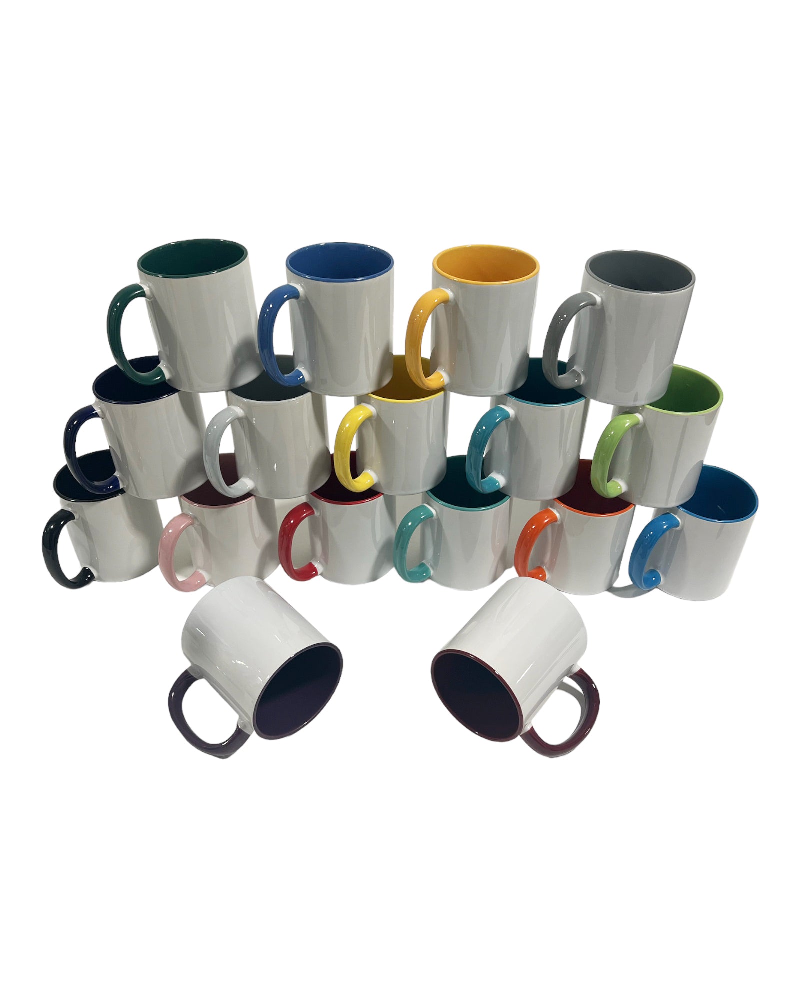 Großes Starterset, farbige Innenseite / Griff (17 Tassen/Farben) (1 Stk. 2,05 €) - Sublishop.net GmbH