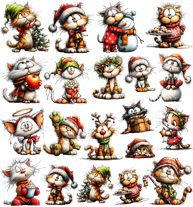 Weihnachtskatzen (UV-DTF Sticker)