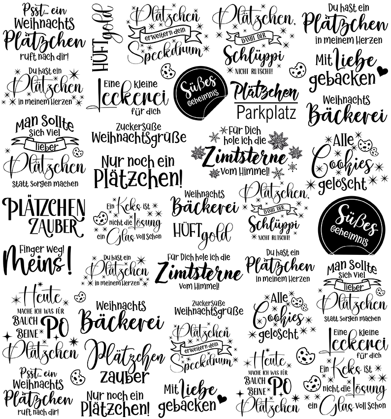 Lustige Sprüche Weihnachtsbäckerei (UV-DTF Sticker)