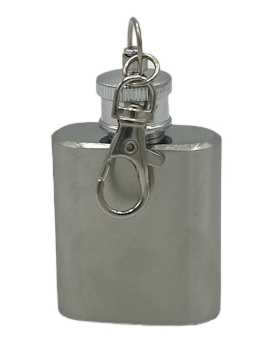 Mini-Flachmann Schlüsselanhänger in Silber