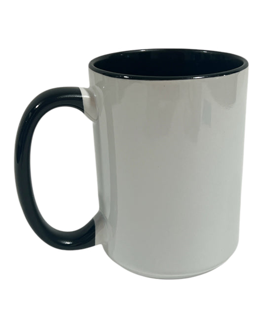 JUMBO ceramic cup inside / handle black 450ml