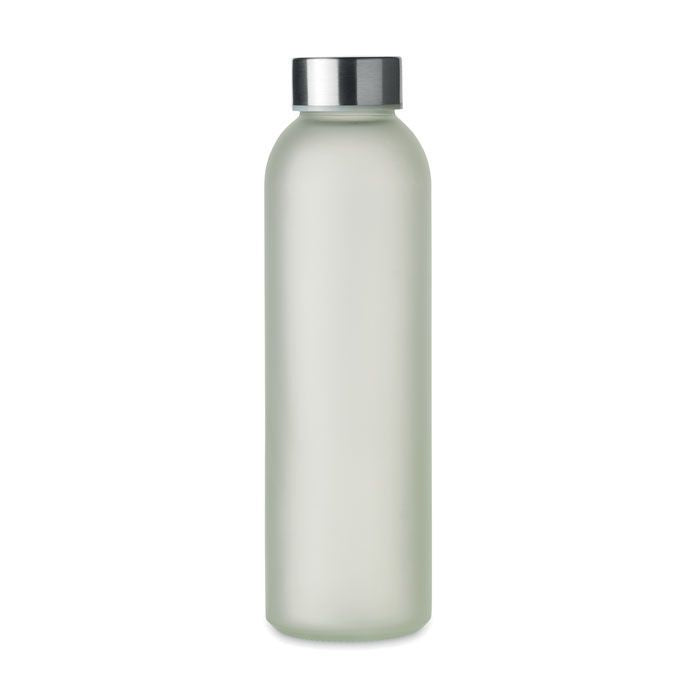 Satinierte Glasflasche mit Edelstahlverschluss 500ml
