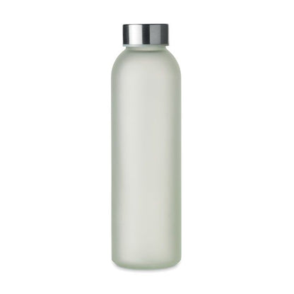 Satin-finished glass bottle with stainless steel cap 500ml