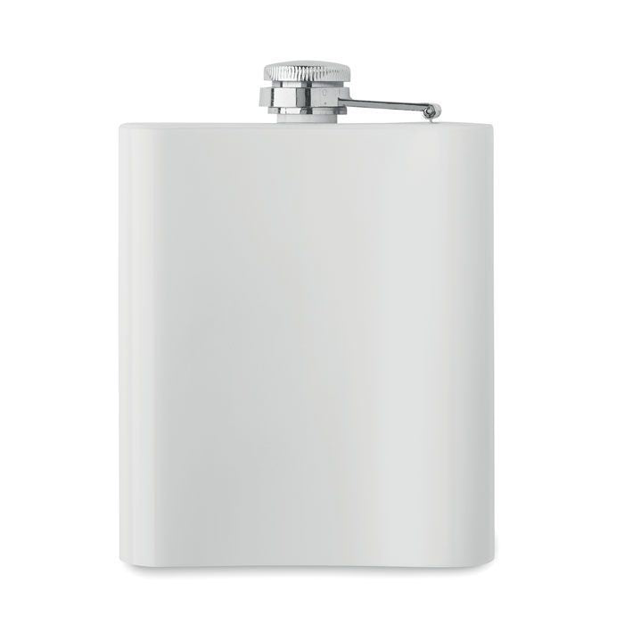 Stainless steel hip flask in white 190ml