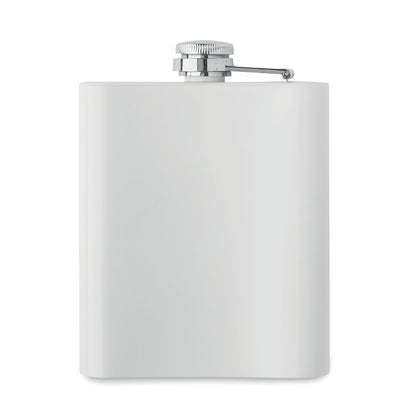 Stainless steel hip flask in white 190ml