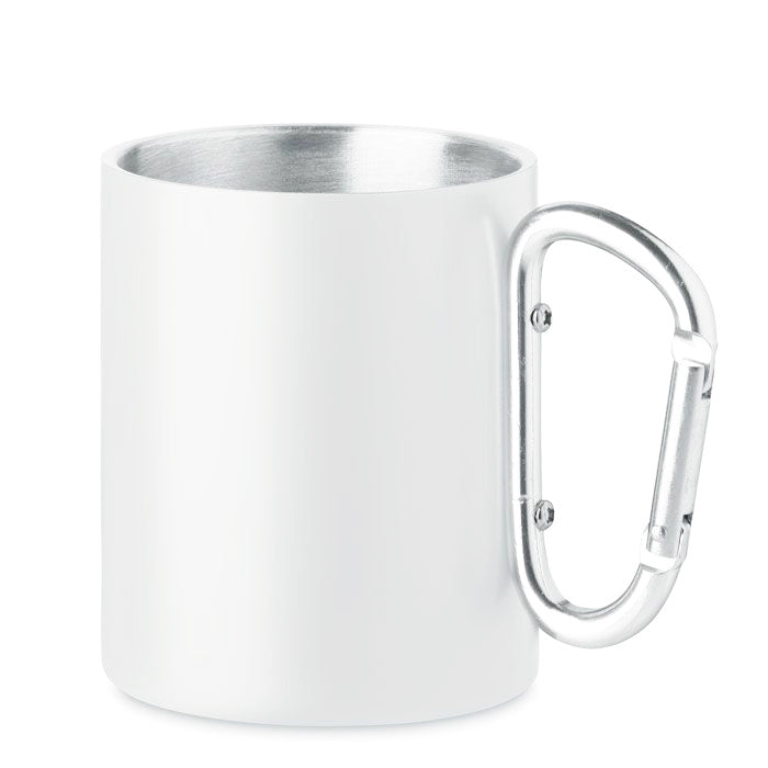 Steel cup with silver carabiner in a vintage look