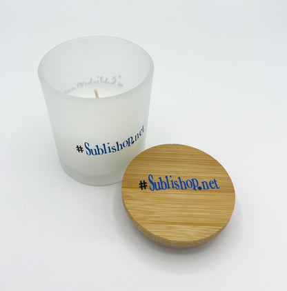 Scented candle with bamboo lid for UV-DTF, plotting, laser