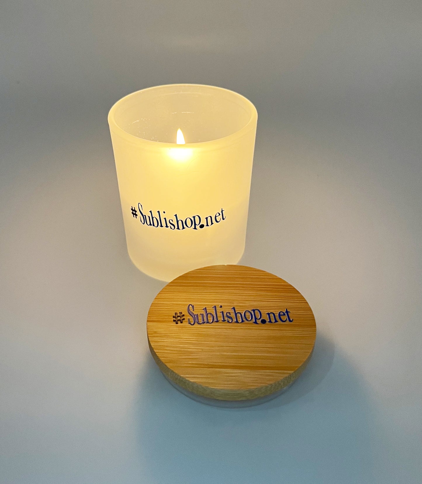 Scented candle with bamboo lid for UV-DTF, plotting, laser