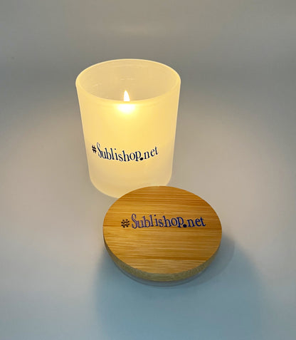 Scented candle with bamboo lid for UV-DTF, plotting, laser