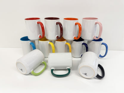 1 Stk. Sublimationstasse 430 ml, farbige Innenseite/ Griff 12 Farben - Sublishop.net GmbH