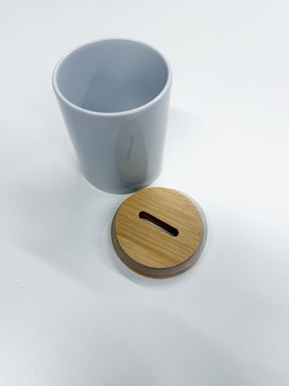 Spardose mit Bambusdeckel