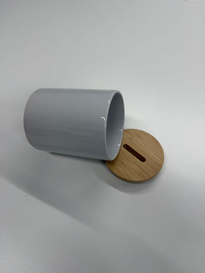 Spardose mit Bambusdeckel