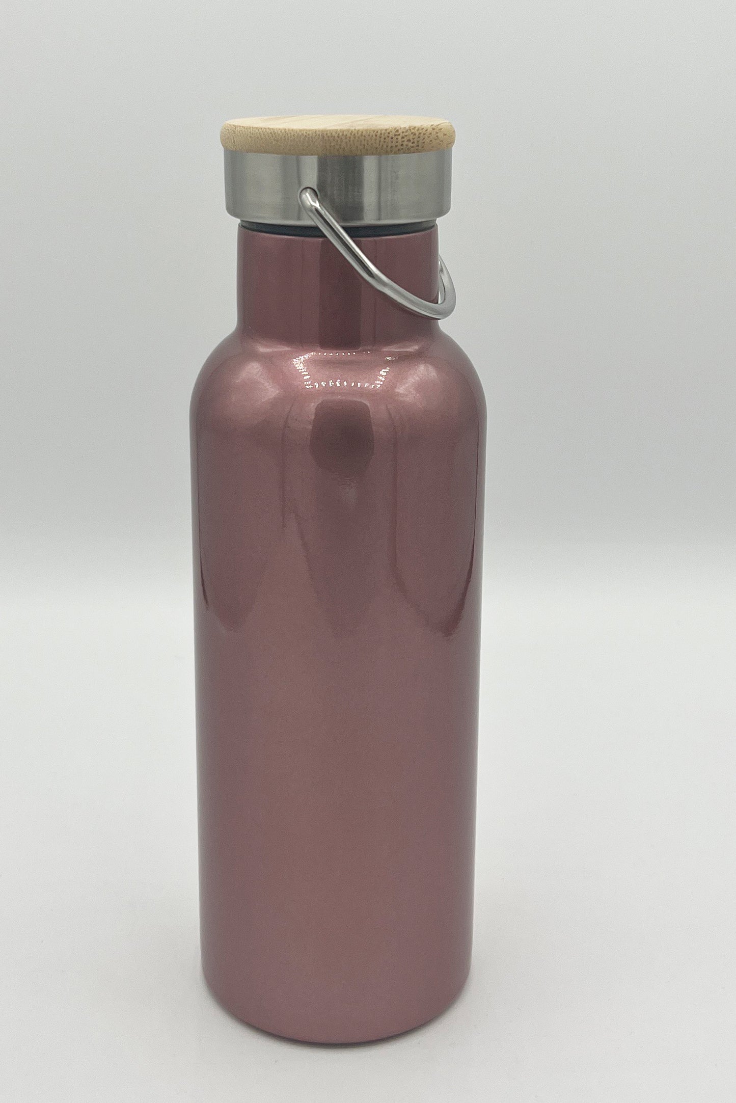 Edelstahl-Trinkflasche mit Bambusdeckel in drei verschiedenen Farben - Sublishop.net GmbH