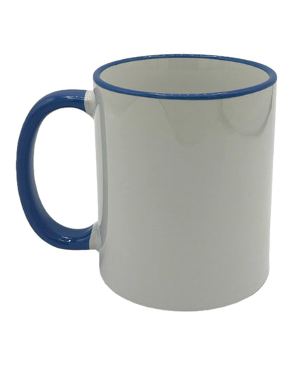 1 pc. Sublimation cup, colored rim/handle (12 colors)