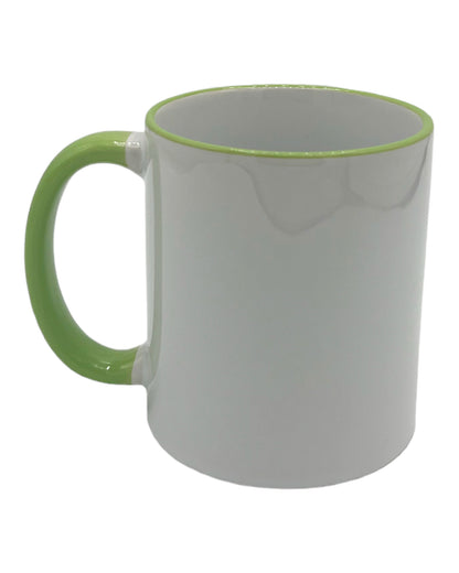 1 pc. Sublimation cup, colored rim/handle (12 colors)