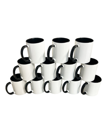 Tasse farbige Innenseite/ Griff, 10 Farben, 12er Tray (1 Stk. 1,79 €)