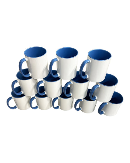 Tasse farbige Innenseite/ Griff, 10 Farben, 12er Tray (1 Stk. 1,79 €)