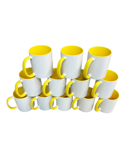 Tasse farbige Innenseite/ Griff, 10 Farben, 12er Tray (1 Stk. 1,79 €)