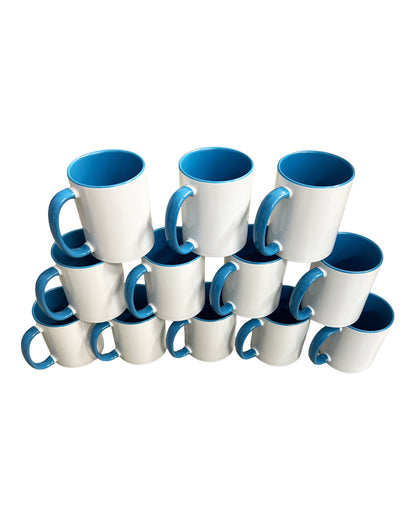 Tasse farbige Innenseite/ Griff, 10 Farben, 12er Tray (1 Stk. 1,79 €)