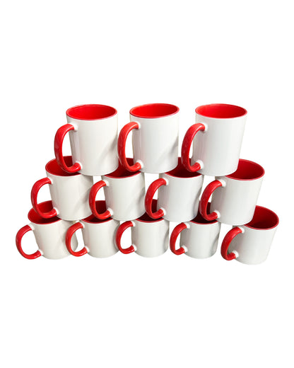 Tasse farbige Innenseite/ Griff, 10 Farben, 12er Tray (1 Stk. 1,79 €)