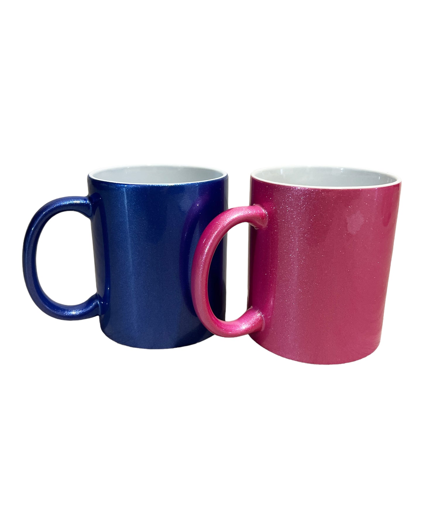 Tasse mit Perlmutteffekt, Blau oder Pink