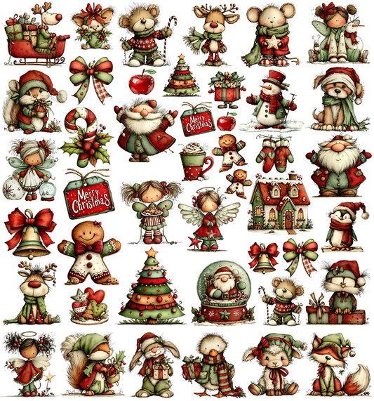 Weihnachten rot grün 1 (UV-DTF Sticker)