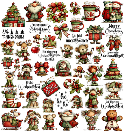 Weihnachten rot grün 2 (UV-DTF Sticker)