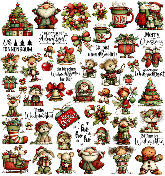 Weihnachten rot grün 2 (UV-DTF Sticker)