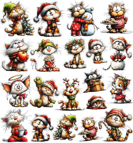 Weihnachtskatzen (UV-DTF Sticker)