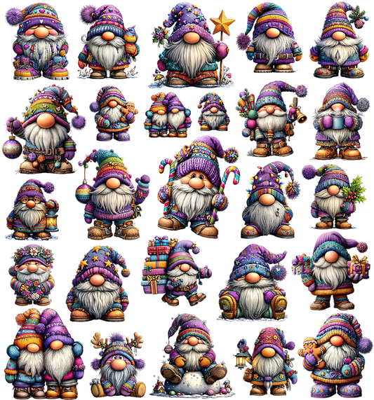 Weihnachten Gnome bunt (UV-DTF Sticker)