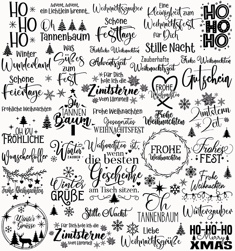 Weihnachten Sprüche 1 (UV-DTF Sticker)