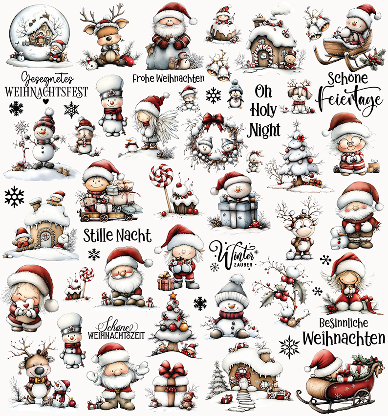 Weihnachten niedlich 2 (UV-DTF Sticker)