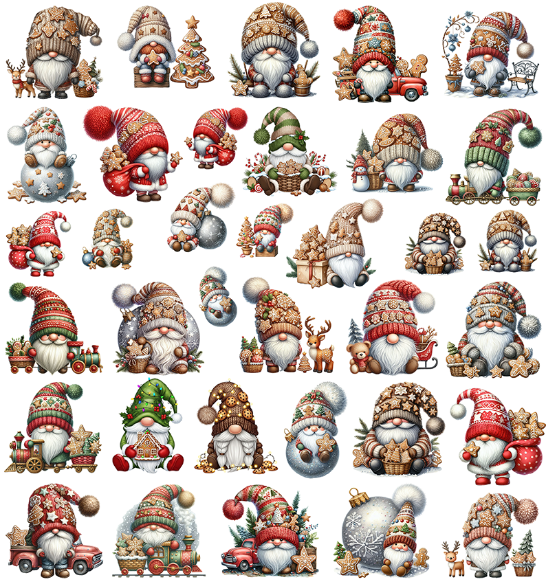 Weihnachtsgnome mit Plätzchen (UV-DTF Sticker)