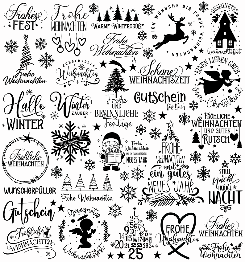 Weihnachten Sprüche 2 (UV-DTF Sticker)