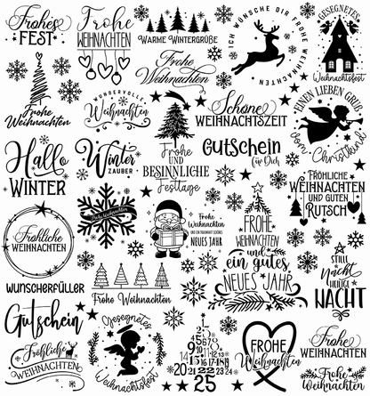 Weihnachten Sprüche 2 (UV-DTF Sticker)