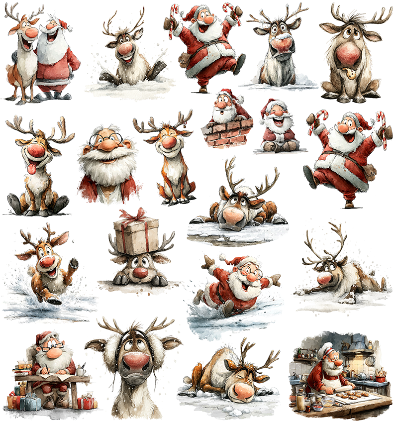 Santa Rentiere (UV-DTF Sticker)