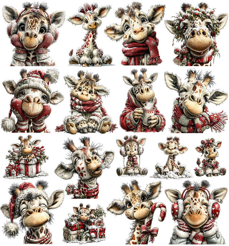 Winter Weihnachten Giraffe (UV-DTF Sticker)
