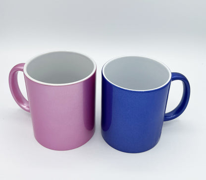 Tasse mit Perlmutteffekt, Blau oder Pink - KlaSopLeen UG